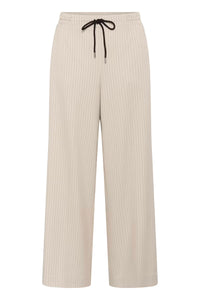 KAFFE KAserena Pinstripe Trousers Beige Melange/Black