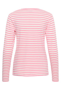 KAFFE Liddy T-Shirt Chalk/Pink Power