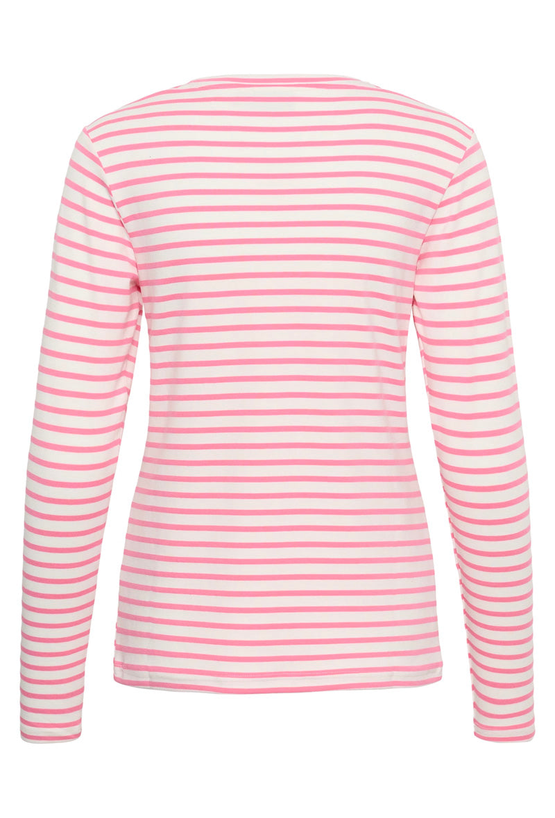 KAFFE Liddy T-Shirt Chalk/Pink Power