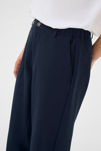 KAFFE KAheather Cropped Trousers-Midnight Marine