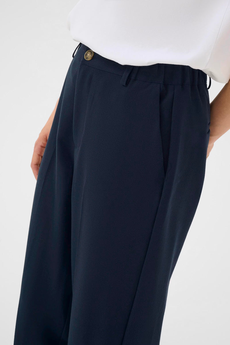 KAFFE KAheather Cropped Trousers-Midnight Marine