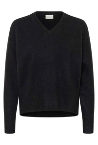 KAFFE KAniel V Neck Pullover Black
