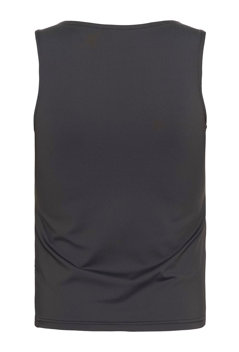 KAFFE KAarina Jersey Vest Top-Black Oyster