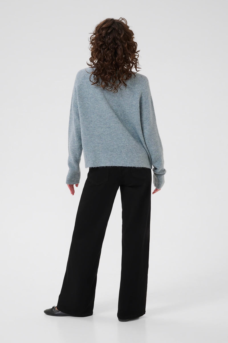 KAFFE KAniel V Neck Pullover Windward Blue Melange