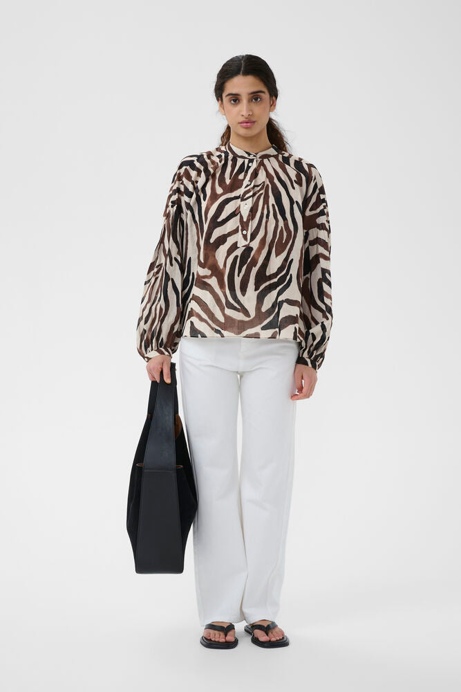 InWear ROSALIE IW Button Blouse Haze Zebrah