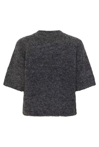 KAFFE KAemillie Crop Pullover Dark Grey Melange