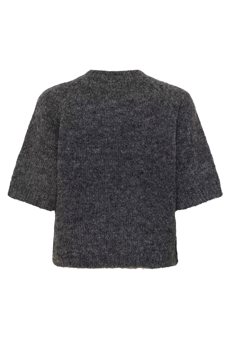KAFFE KAemillie Crop Pullover Dark Grey Melange