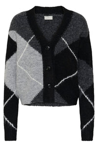 KAFFE KAgrith Cardigan Grey/Black Argyle