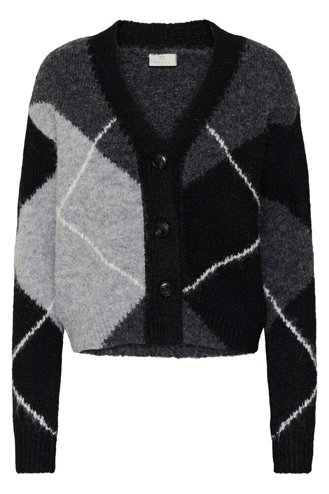 KAFFE KAgrith Cardigan Grey/Black Argyle