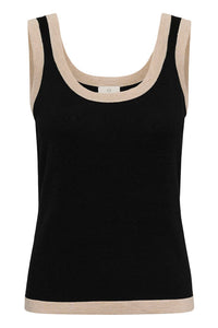 KAFFE KAlizza Contrast Knit Top Black Deep