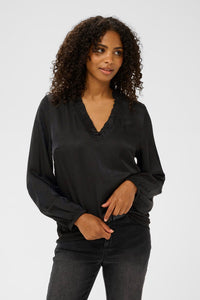 KAFFE KAmille Blouse-Deep Black