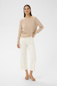 KAFFE KAbrook Cropped HW Jeans Chalk