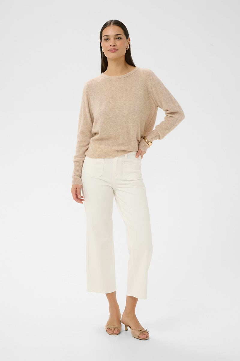 KAFFE KAbrook Cropped HW Jeans Chalk