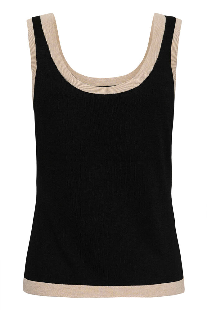 KAFFE KAlizza Contrast Knit Top Black Deep