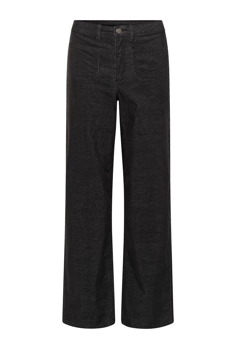 KAFFE KAmolly Needlecord Trousers Black Oyster