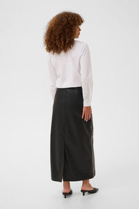 KAFFE KAarense Faux Leather Skirt Black