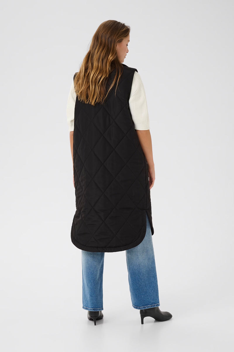 KAFFE KAmeria Quilted Gilet Waistcoat-Black