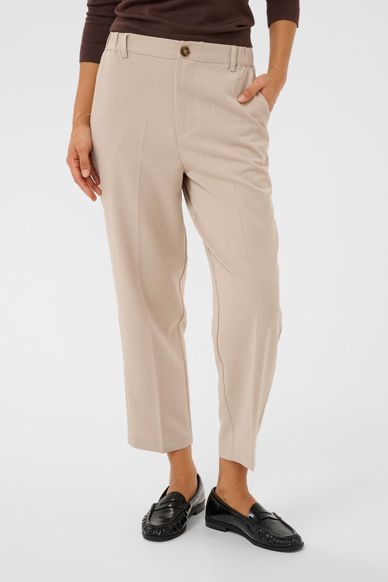 KAFFE KAheather Cropped Trousers-Feather Grey