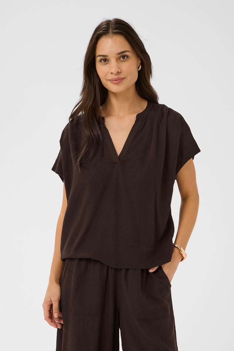 KAFFE KAmilia Wing SL Blouse Black Coffee
