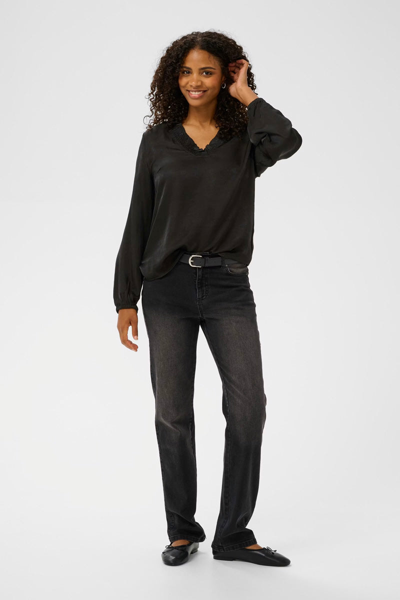 KAFFE KAmille Blouse-Deep Black