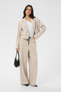 KAFFE KAserena Pinstripe Trousers Beige Melange/Black