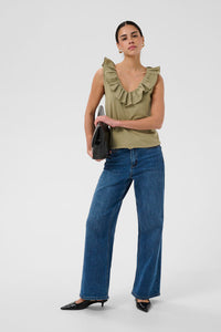 KAFFE KAdidde Flounce Top Aloe