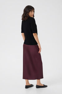 KAFFE KAlizza Boatneck Solid Pullover-Deep Black