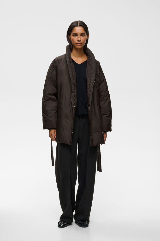 INWEAR ZINNAHIW Short Cocoon Coat Chocolate Brown