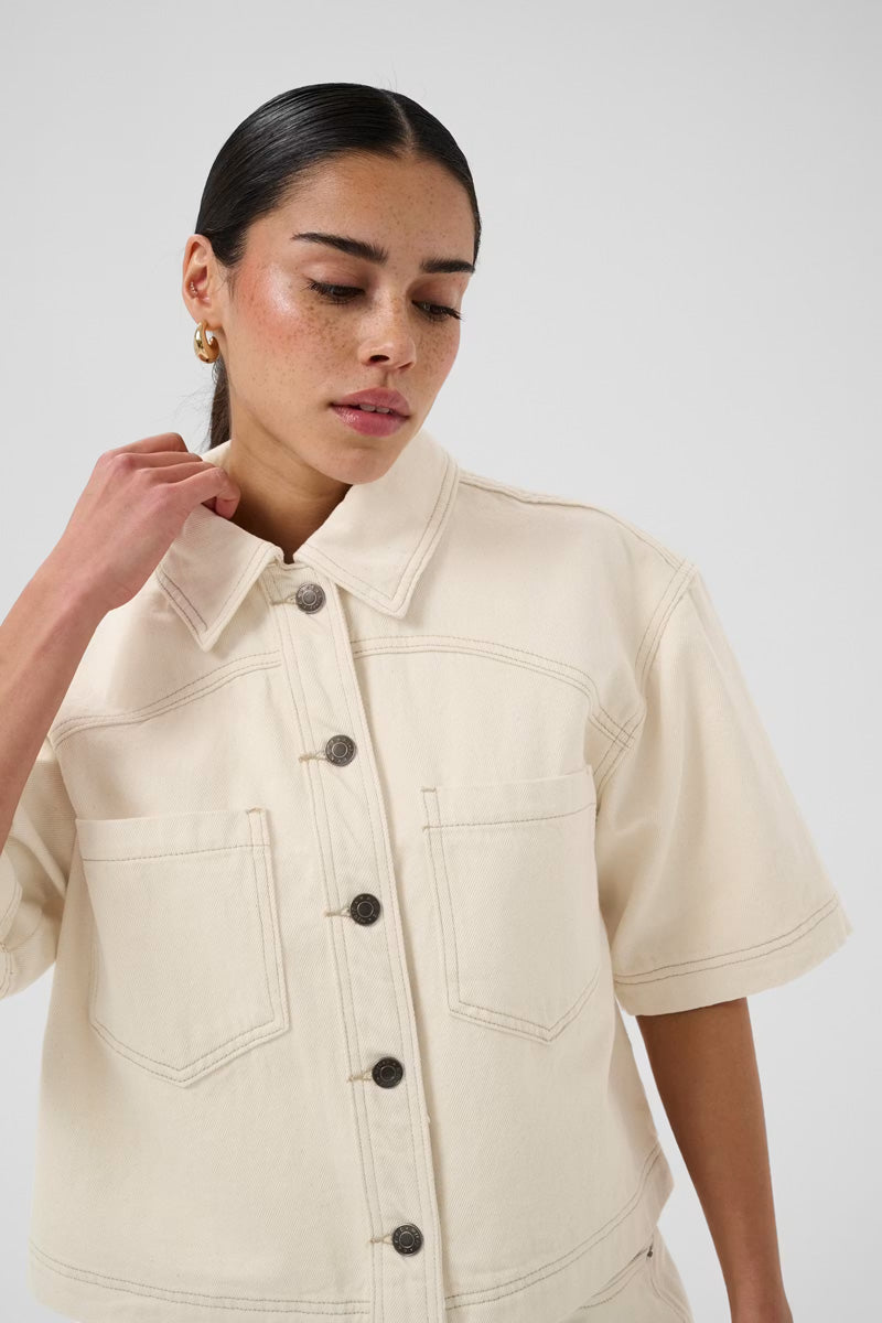 KAFFE KAcatherina Shirt Jacket Off White Washed