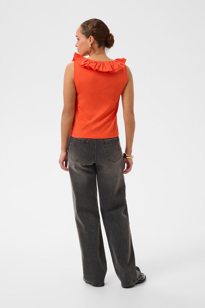 KAFFE KAdidde Flounce Top Tigerlily