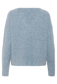 KAFFE KAniel V Neck Pullover Windward Blue Melange