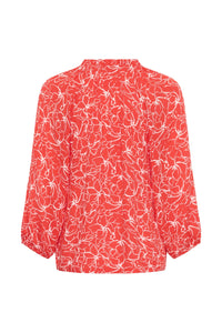 KAFFE KAtine Amber Blouse-Poppy Red/Chalk