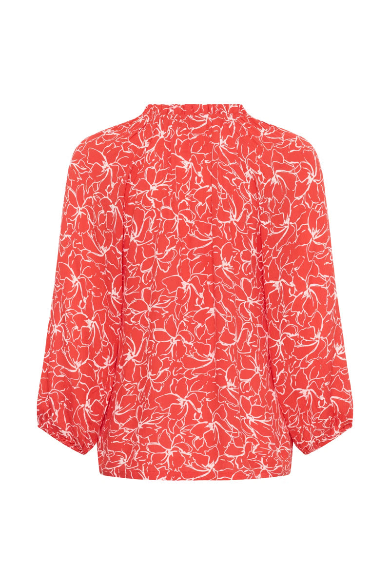 KAFFE KAtine Amber Blouse-Poppy Red/Chalk