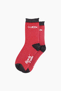 QUEEN Shimmer Socks Red