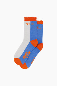 SOLEIL Shimmer Socks Orange/Blue/Silver