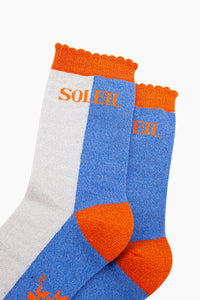 SOLEIL Shimmer Socks Orange/Blue/Silver