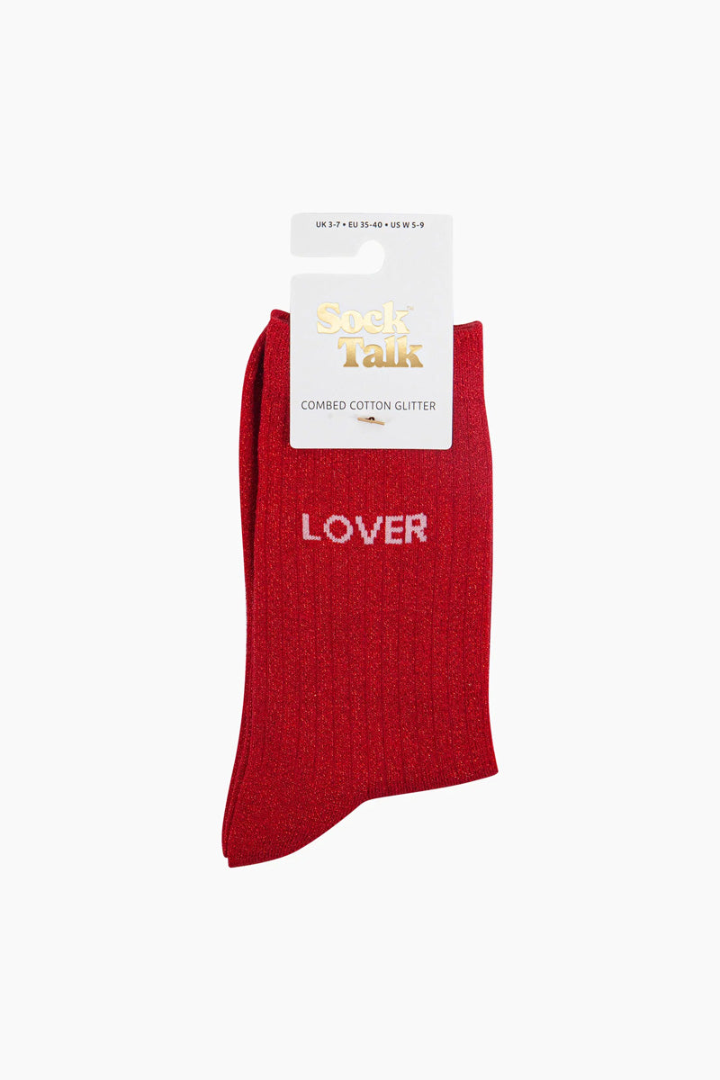 LOVER Shimmer Socks Red
