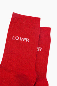 LOVER Shimmer Socks Red