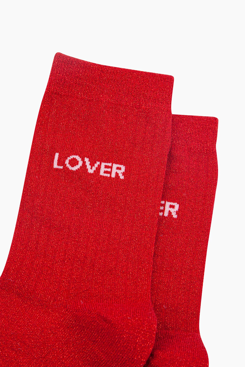 LOVER Shimmer Socks Red
