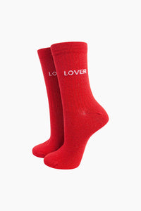 LOVER Shimmer Socks Red