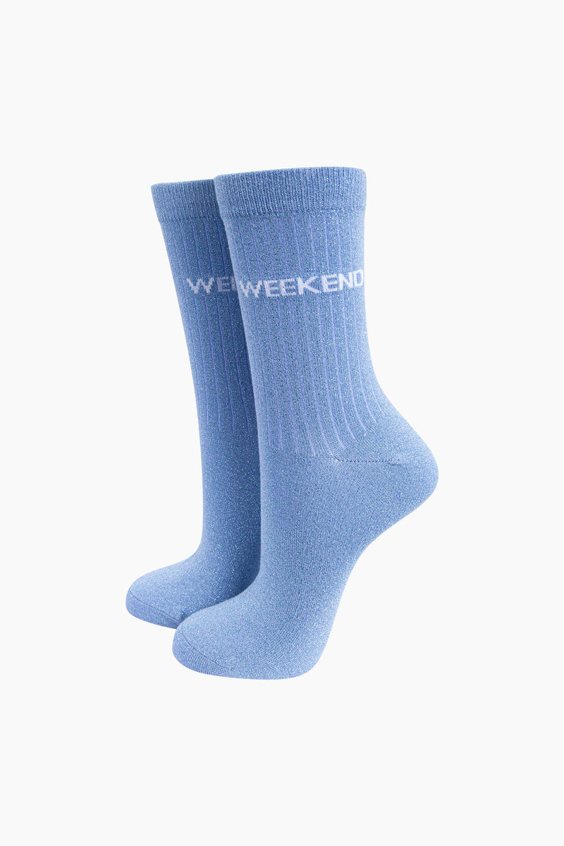 WEEKEND Shimmer Socks Chambray