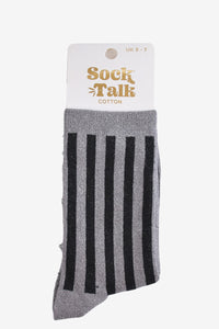 Sienna Striped Shimmer Socks Grey/Black