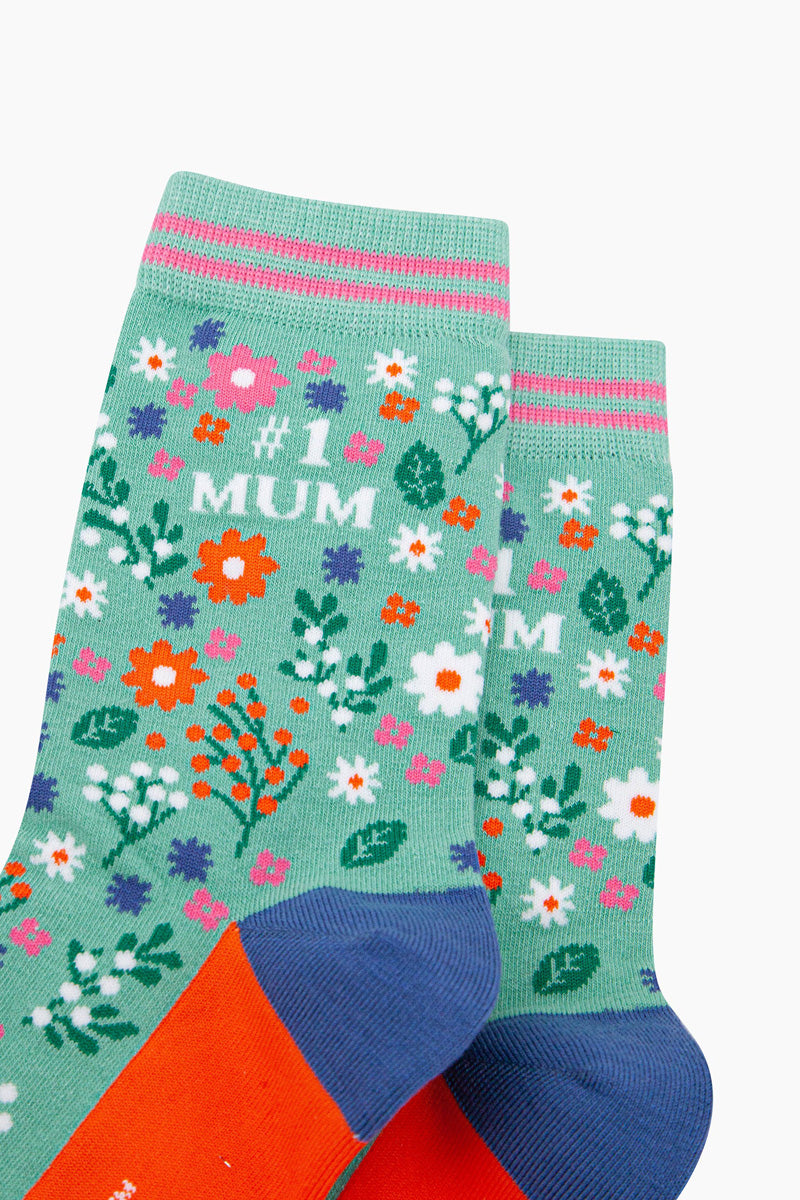 # 1 MUM Printed Socks Floral