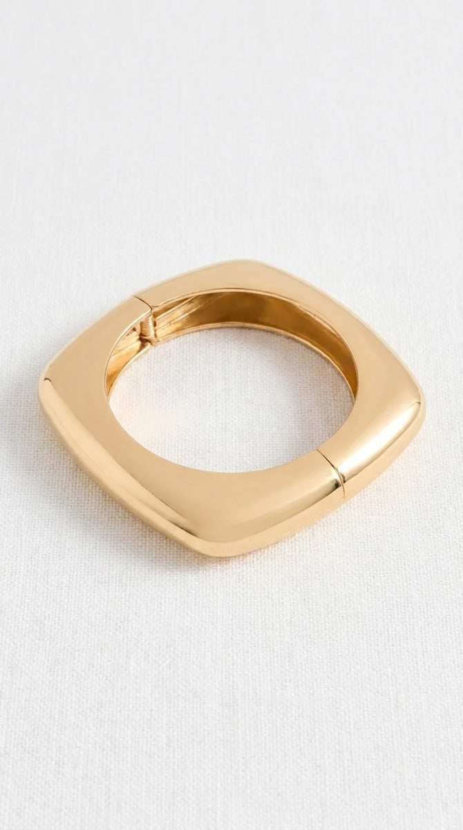 Shiny Statement Cuff Bangle Gold