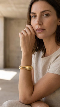 Fletcher Statement Cuff Bangle Antique Gold