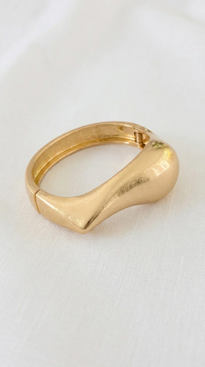 Fletcher Statement Cuff Bangle Antique Gold