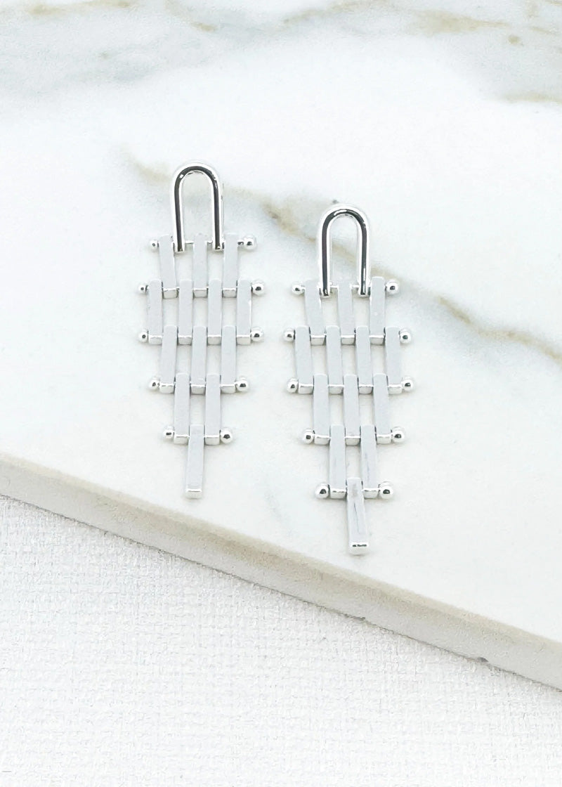 Inis Links Drop Earrings-Silver
