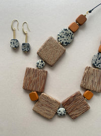 GIST Dalmatian/Jasper/Wood Necklace