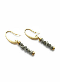 GIST Hematite & Gemstone Nugget Drop Earrings Grey