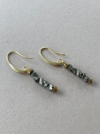 GIST Hematite & Gemstone Nugget Drop Earrings Grey